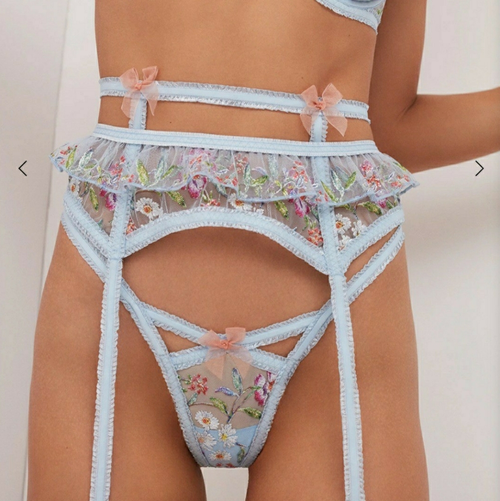 For Love and Lemons Garden Embroidery Thong